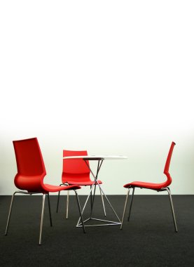 Design chairs and table, vertical clipart