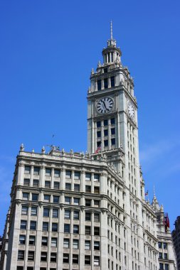 Wrigley building clock tower clipart