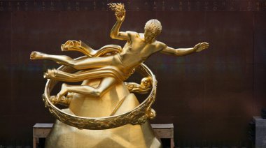 Gilded Prometheus statue clipart