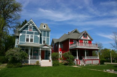 Wooden houses in Oak Park clipart