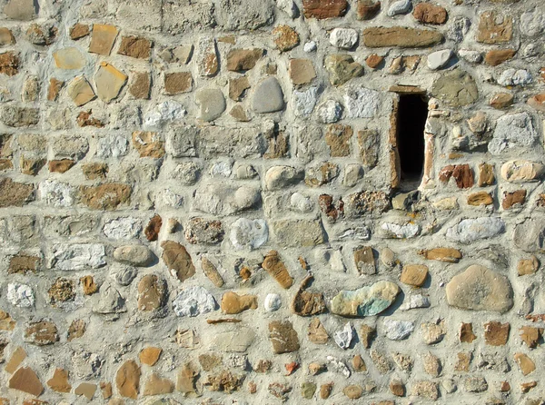 Stone wall background and window — Stock Photo, Image