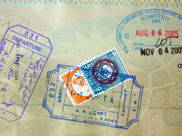 Passport stamps — Stock Photo, Image