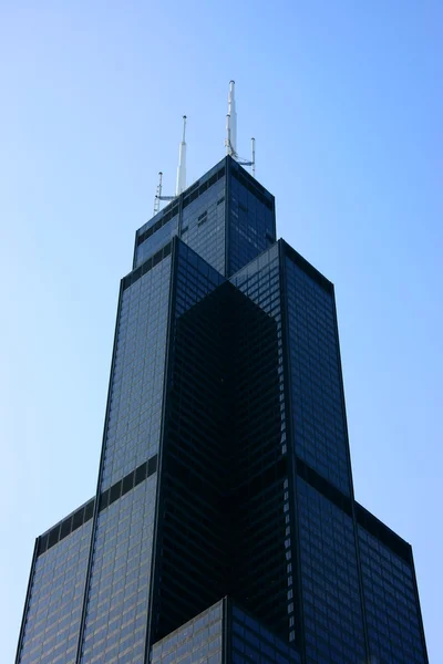 Sears tower top from below — Stock Photo, Image