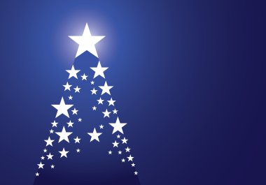 Mavi yıldız çam Noel arka plan