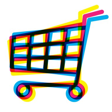 Out of register shopping cart clipart