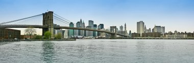 Brooklyn bridge and lower Manhattan clipart