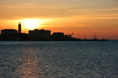 Port sunset clipart