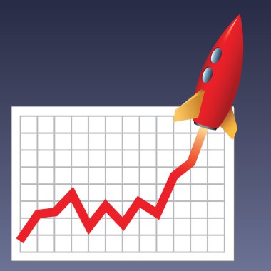Business chart skyrocketing clipart
