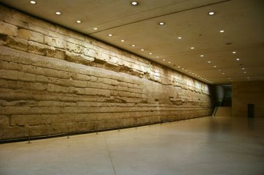 Ancient wall in hall clipart