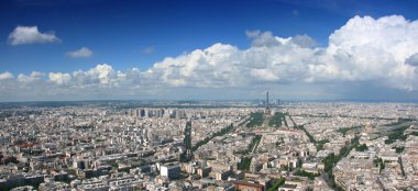 Paris aerial cloudscape panorama clipart