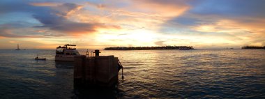 Key West sunset panorama clipart