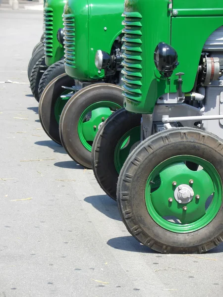Green vintage tractors — Stock Photo, Image