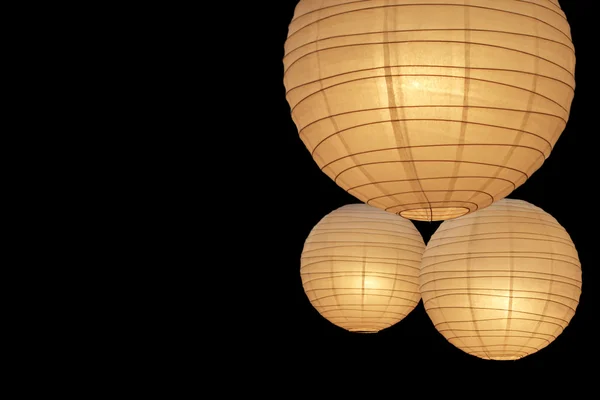Balónek papírové lampy na pravé — Stock fotografie