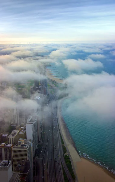 stock image Chicago aerial view