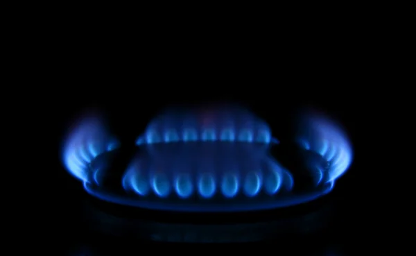 Llamas de una estufa de gas — Foto de Stock