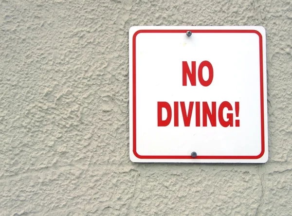 Red no diving sign — Stock Photo, Image