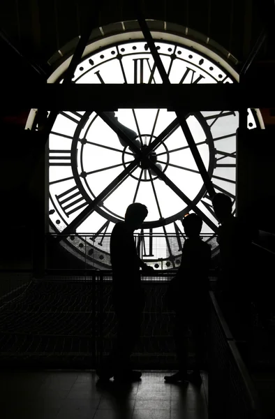 Orsay museum clock silhouette — Stock Photo, Image