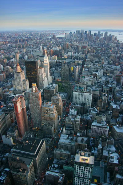 在曼哈顿下城的鸟瞰图 — 图库照片