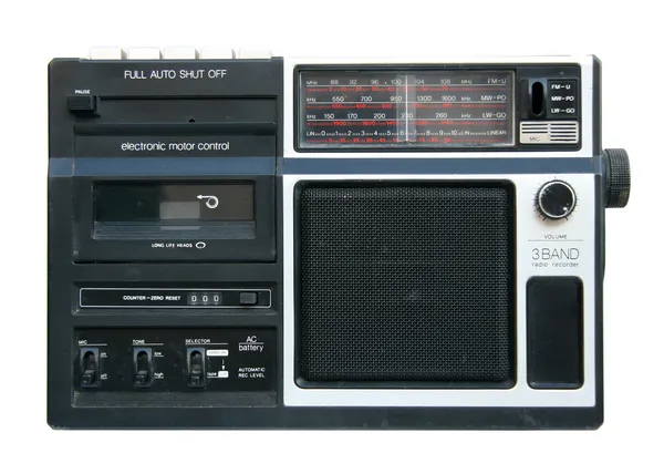 Старий портативний радіопрогравач касети — стокове фото