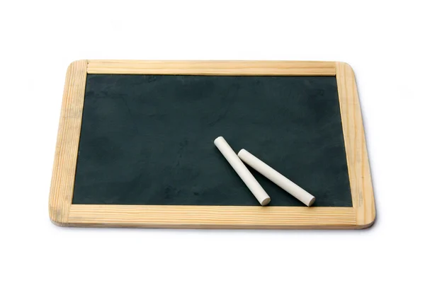 Blackboard and chalks — Stock Photo, Image