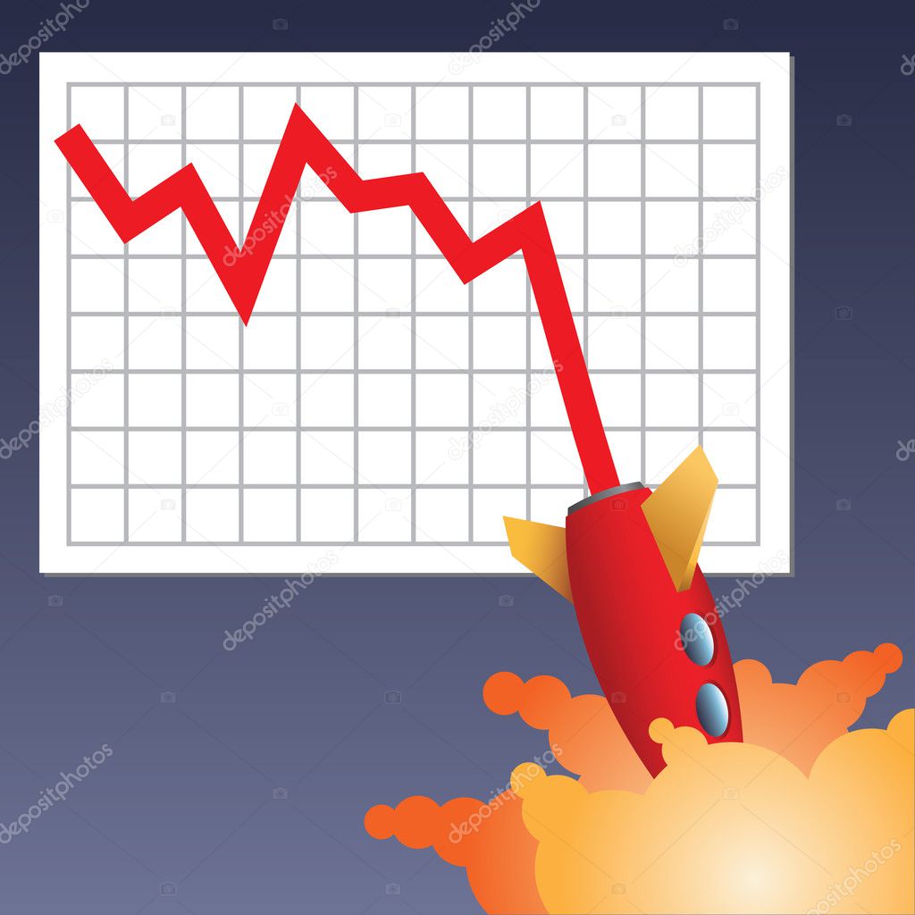 Business chart crashing down