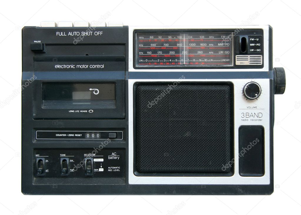 Old portable radio cassette player
