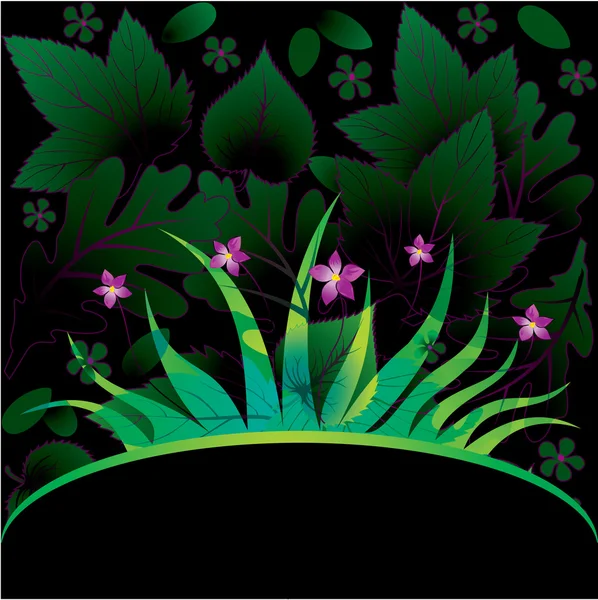 Carte décorative avec herbe — Image vectorielle
