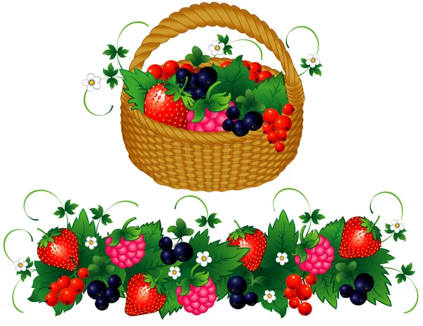 Корзина ягод — стоковый вектор