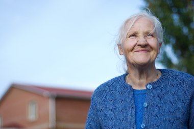 Elderly happy woman clipart