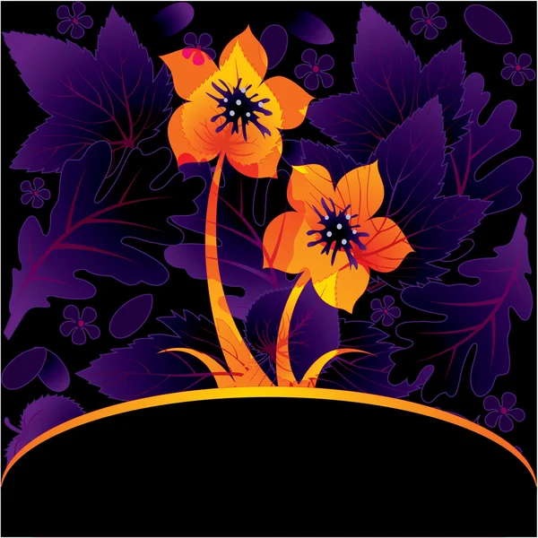 Decoratieve kaart met bloem — Stockvector