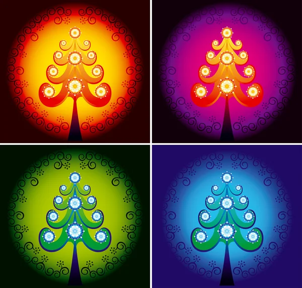 Noel ağacı renkli vektör — Stok Vektör