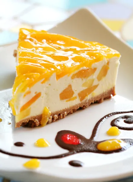 Tarta de queso mango — Foto de Stock