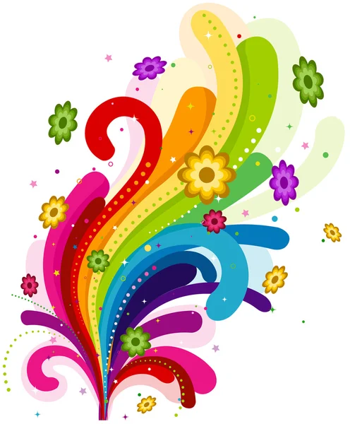 Elemento de design de arco-íris floral —  Vetores de Stock