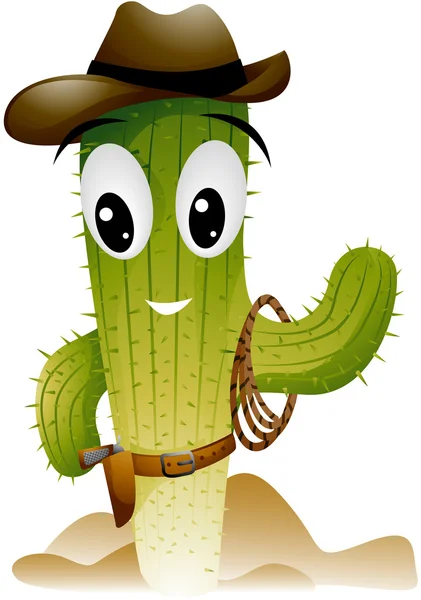 Kaktusz-Cowboy — Stock Vector
