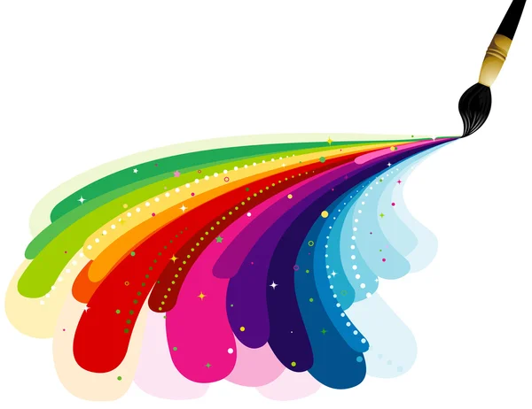 Pintura colores arco iris — Vector de stock