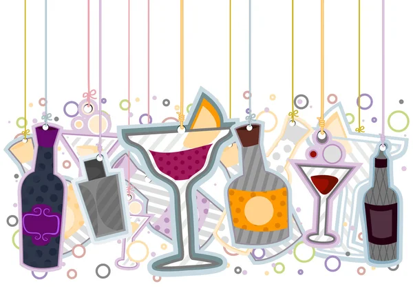 Cocktails On Strings — Stock Vector
