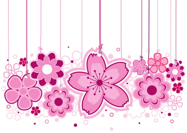 Pink Flowers — Stock Vector