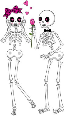 Skeleton Boy and Girl clipart