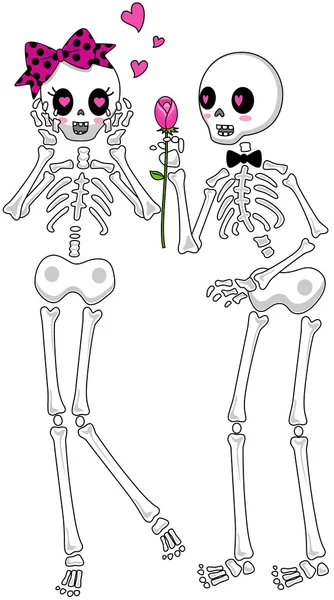 骨架的男孩和女孩 — 图库矢量图片