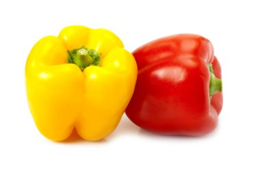 Red and yellow bell-peppers clipart