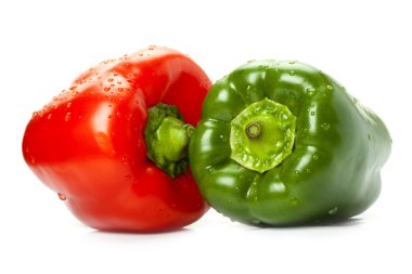 Peppers with water drops on clipart