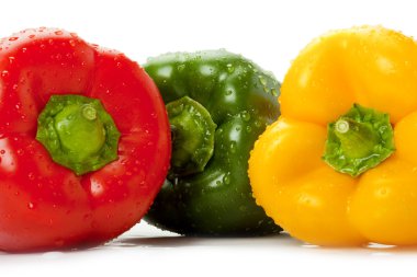 Bell peppers with water droplets clipart
