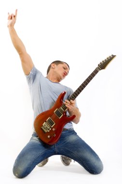 Guitarist playing clipart