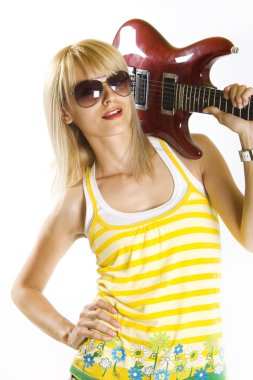 Guitar on shoulder clipart