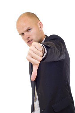 Businessman making his thumb down clipart