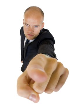 Picture of a businessman pointing clipart