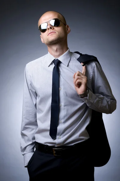 Businessman looking down to you — Stock Photo, Image