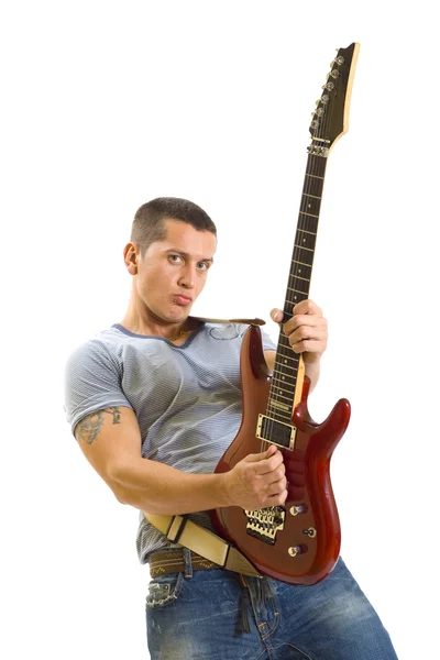 Gitarzysta gra — Zdjęcie stockowe