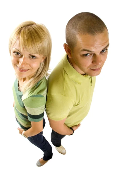 Wide angle picture of a young couple — Stock Photo, Image