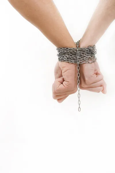 stock image Couple of young chained together
